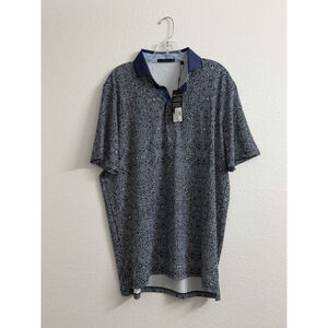 Greyson Golf Polo All Over Print Men’s L Blue White NWT Short Sleeve